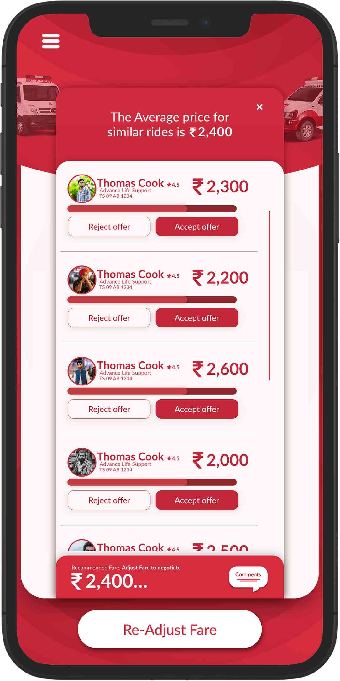 choose nearst ambulance